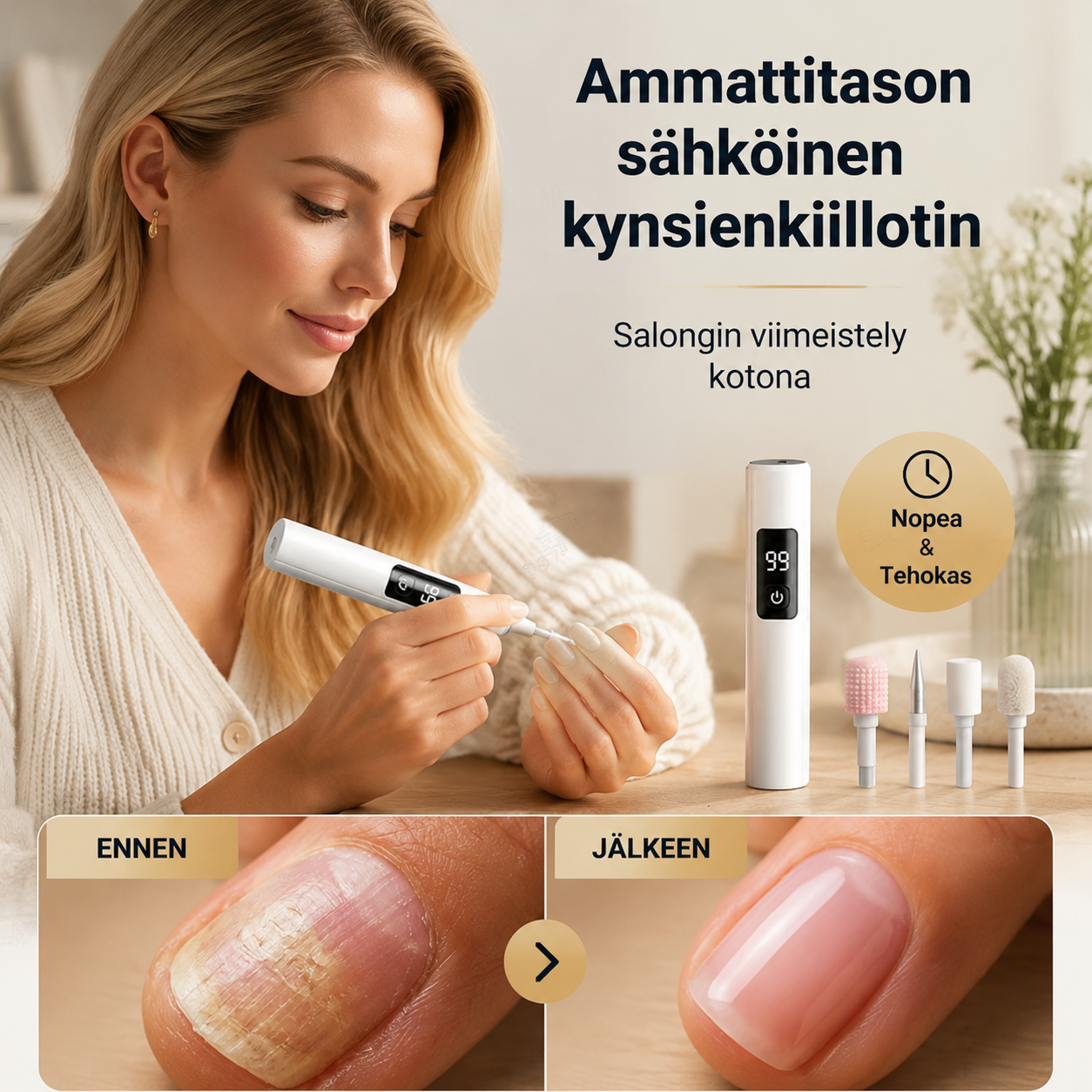 💎 RAJOITETUN AJAN 50 %:N ALENNUS! ✨Ammattitason sähköinen kynsienkiillotin