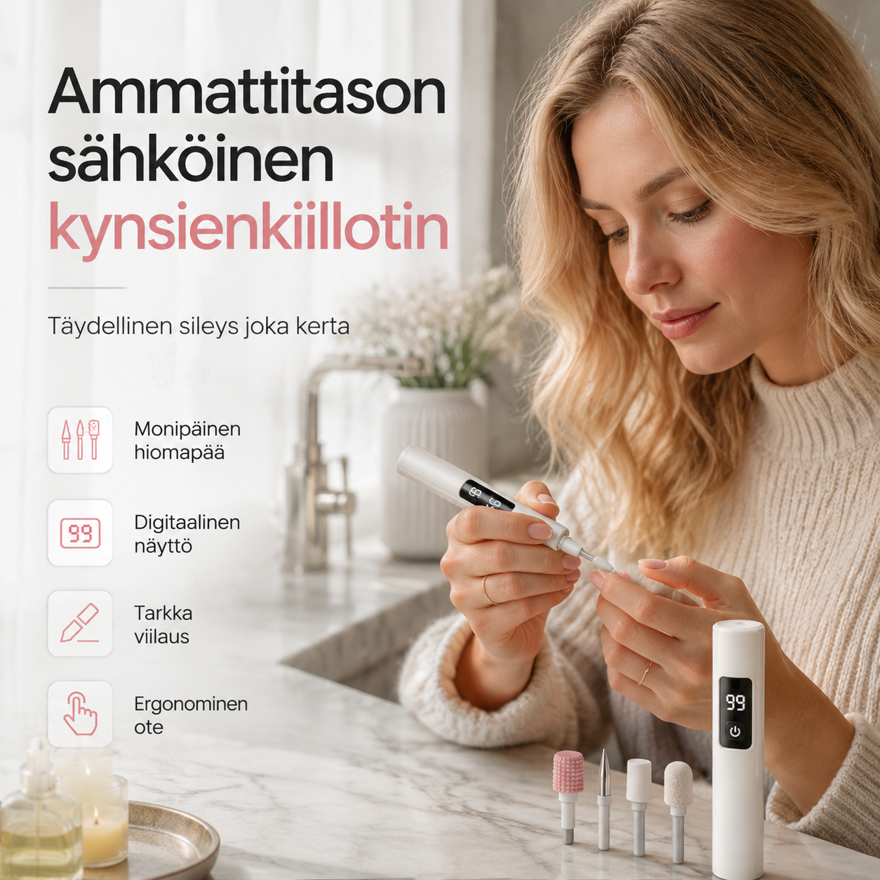 💎 RAJOITETUN AJAN 50 %:N ALENNUS! ✨Ammattitason sähköinen kynsienkiillotin