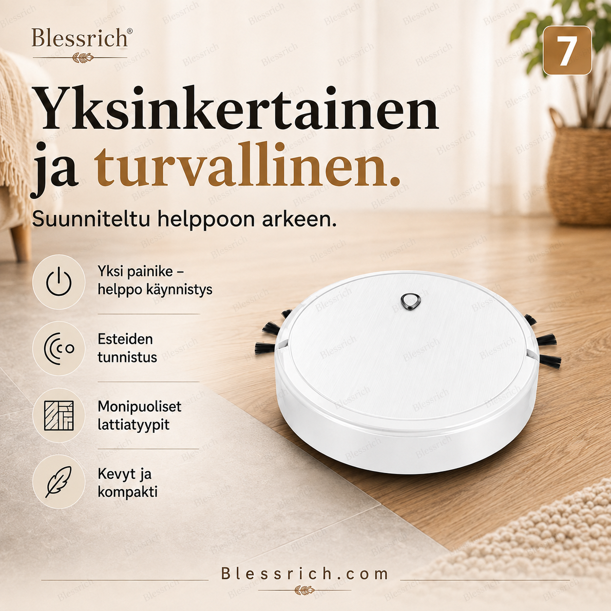 SmartSweep™ 3-in-1 -robottisiivooja – kompakti siivousapuri jokapäiväiseen käyttöön!