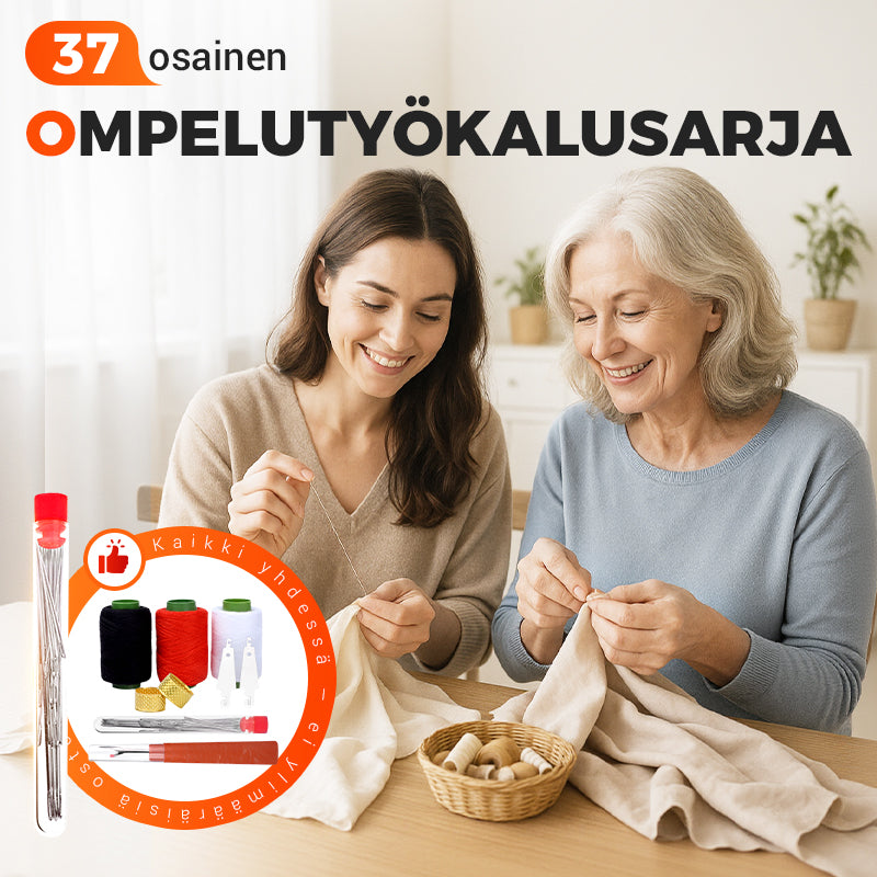 🧵37-osainen ompelutyökalusarja – kaikki mitä tarvitset luomiseen ja korjaamiseen tyylillä ✂️✨