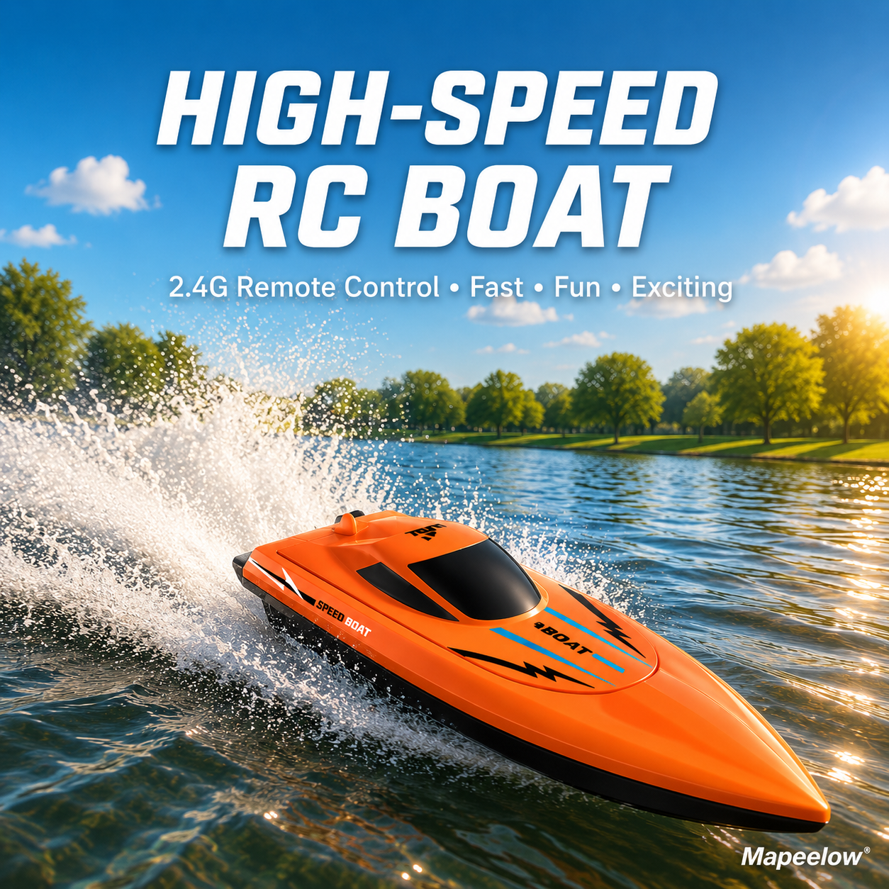 🚤2,4 GHz:n kaksimoottorinen RC-kilpavene – nopea, tehokas ja helppo ohjata