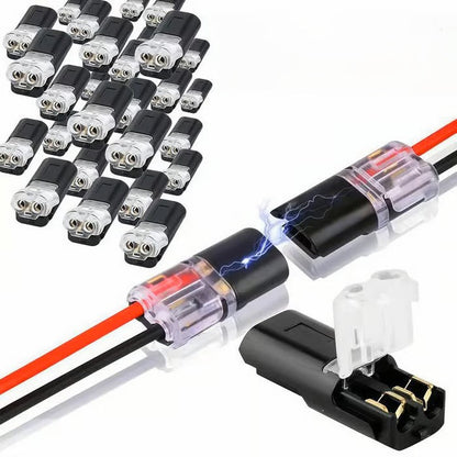 Kaksijohtiminen pistokeliitin lukituskielekkeellä