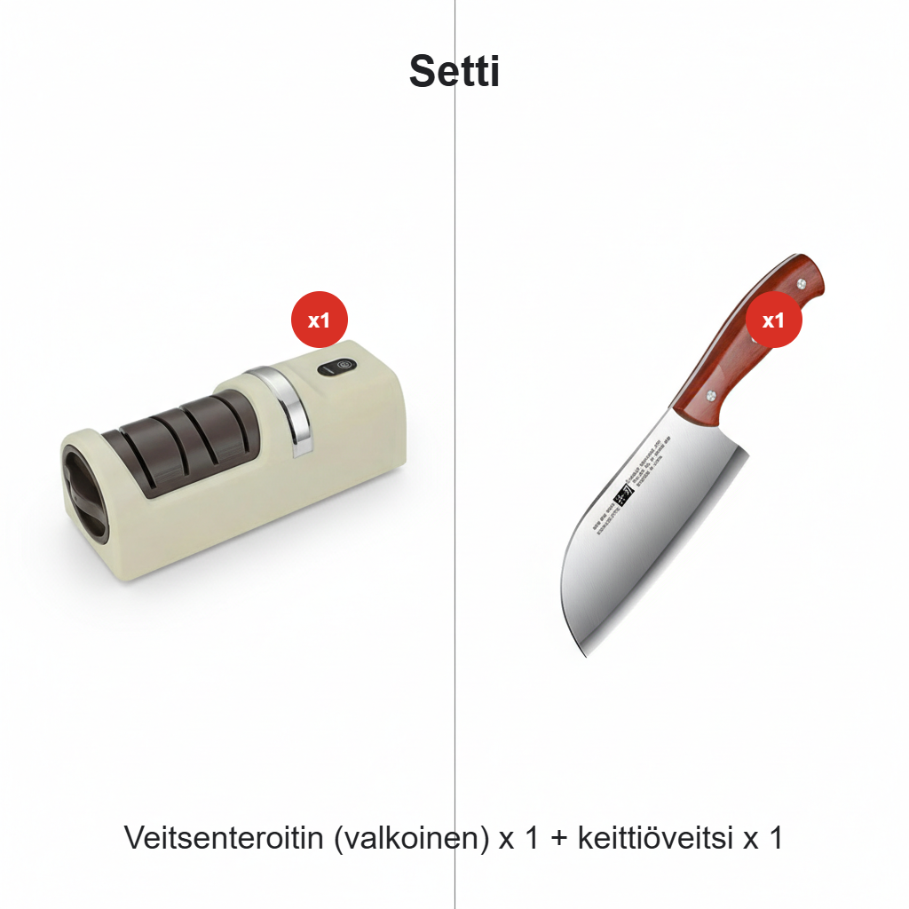 🔪Automaattinen veitsen teroitin keittiöön – Salamannopea, turvallinen ja superterävä!✨