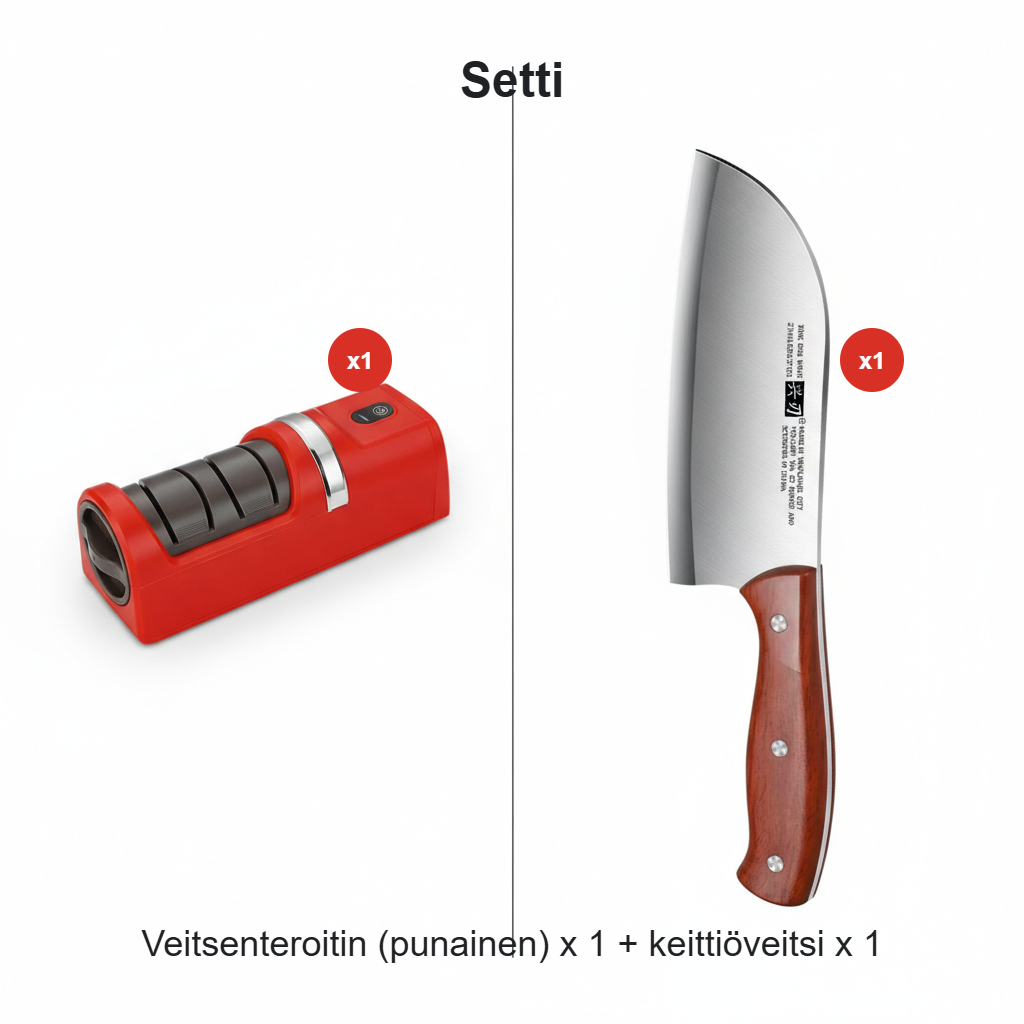 🔪Automaattinen veitsen teroitin keittiöön – Salamannopea, turvallinen ja superterävä!✨