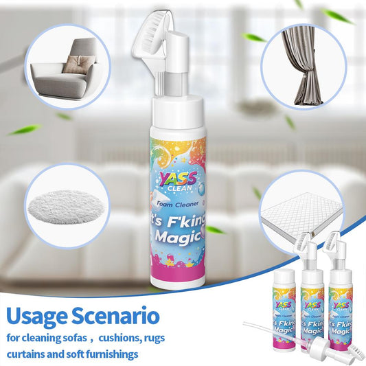 💖VIIMEINEN PÄIVÄ: OSTA 3, SAAT 1 ILMAISEKSI!!💖Yass Clean Magic -vaahtopuhdistusaine matoille ja verhoiluille – lemmikkien tahrojen ja hajujen poistoaine, mukana puhdistusharja🧼🪄