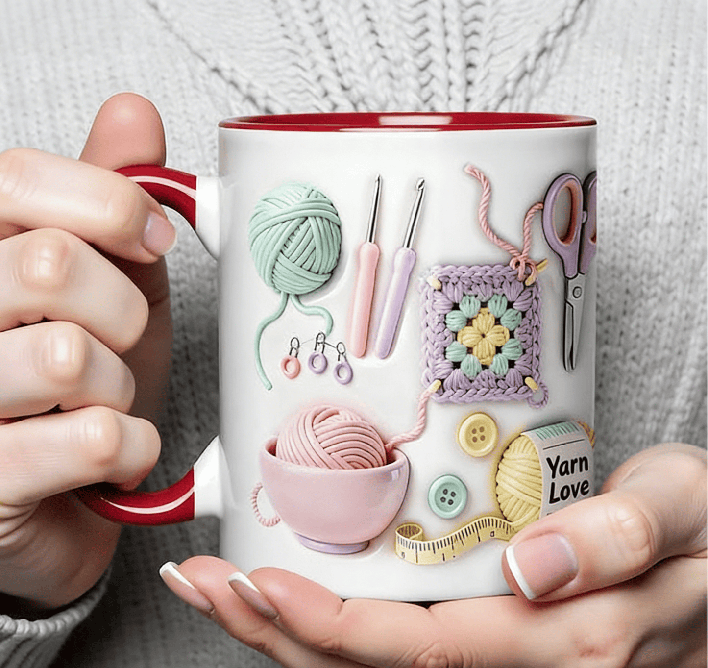 💥VIIMEINEN MYYNTIpäIVÄ 50 % ALENNUS!!🏆Pikamyynti⚡ Yli 50 000 kappaletta myyty! Loppumassa💥Yarn Love -muki, lahja käsityöläisille ja luoville sieluille