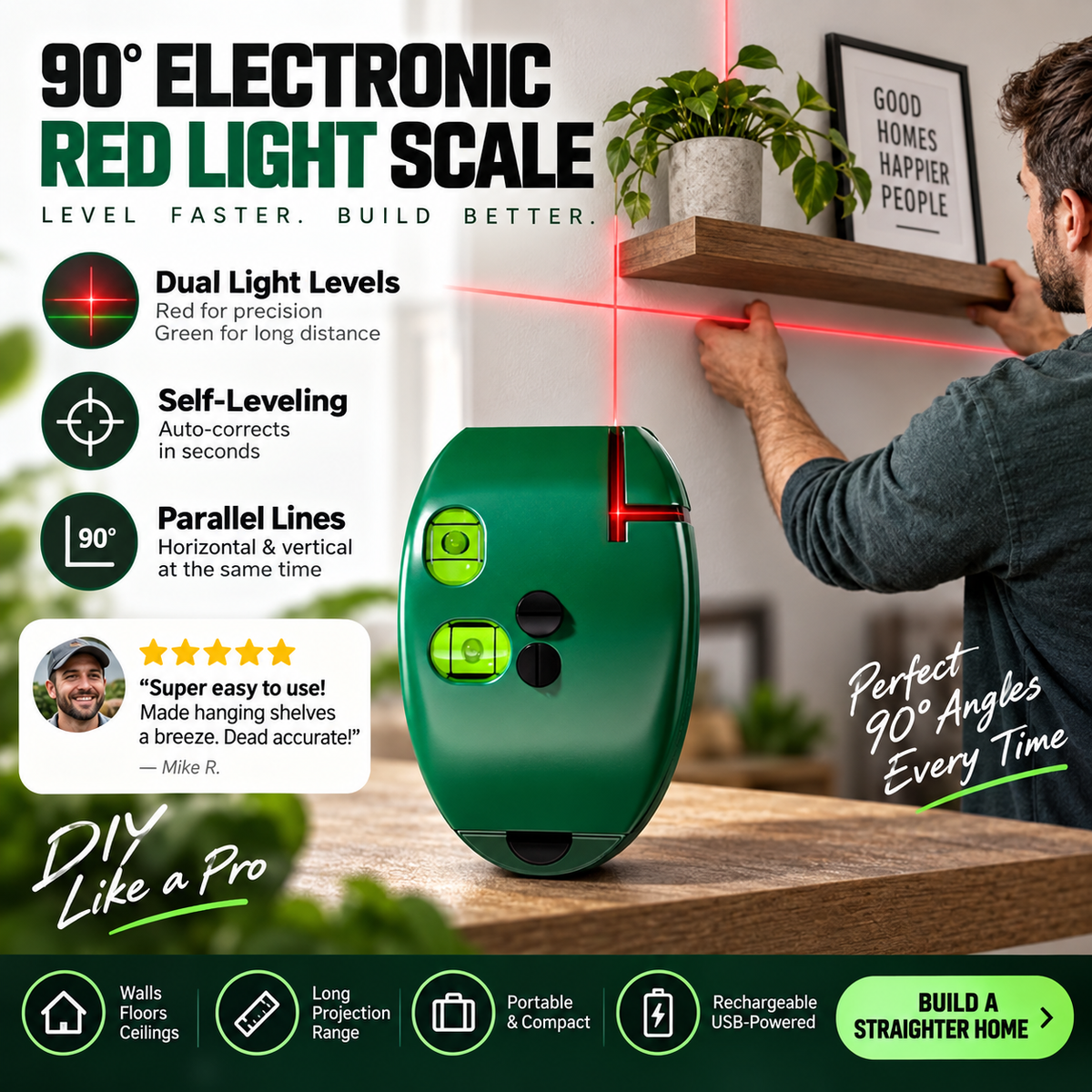 🥳2026 HOT SALE🥳💞50K+ SOLD! 📐🔧 50% OFF! 90° Right-Angle Laser Level Square – infrared line marker for tiling & DIY. Accurate, durable & portable! 🛡️💪