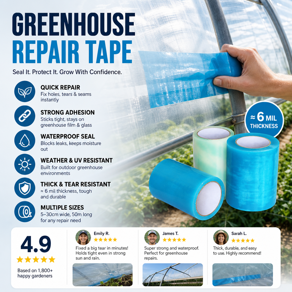 🌦️ LIMITED-TIME 50% OFF! 🩹 Weather‑Resistant Greenhouse Repair Tape – Heavy‑Duty, Strong Adhesive, Outdoor‑Ready 🌱