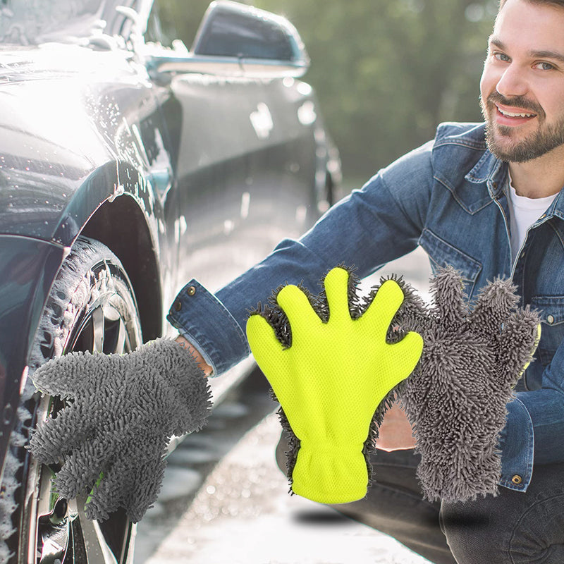 💚OSTA 1, SAAT 1 ILMAISEKSI 💚Kaksipuoliset viisisormiset autonpesukäsineet