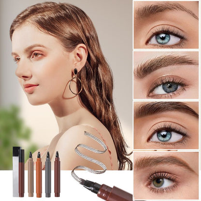 💄✨ Vesitiivis 4-in-1 Parta- & Kulmakarva-kynä – Pitkäkestoinen & Tahraton