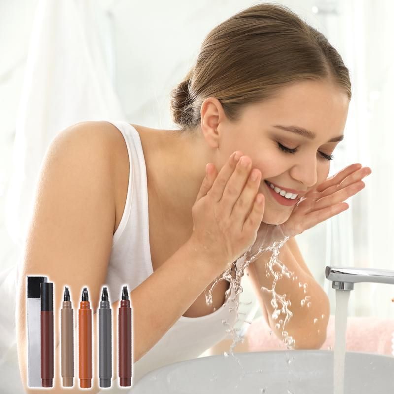 💄✨ Vesitiivis 4-in-1 Parta- & Kulmakarva-kynä – Pitkäkestoinen & Tahraton