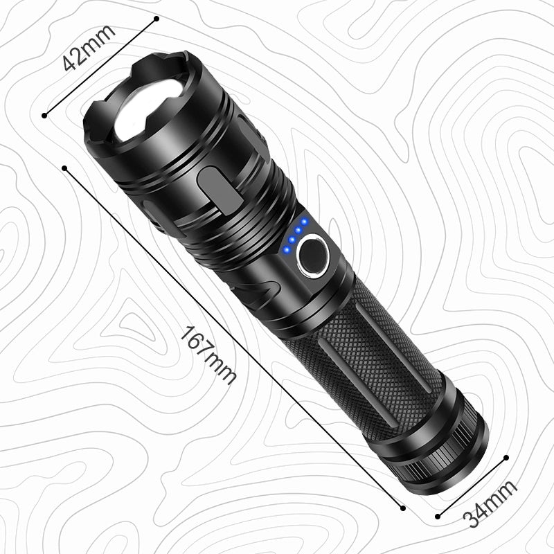 ⚡50 % alennus🔦 Huippuluokan ulkoilutaskulamppu – zoomaus, varavirtalähde ja vedenkestävä! ⚡