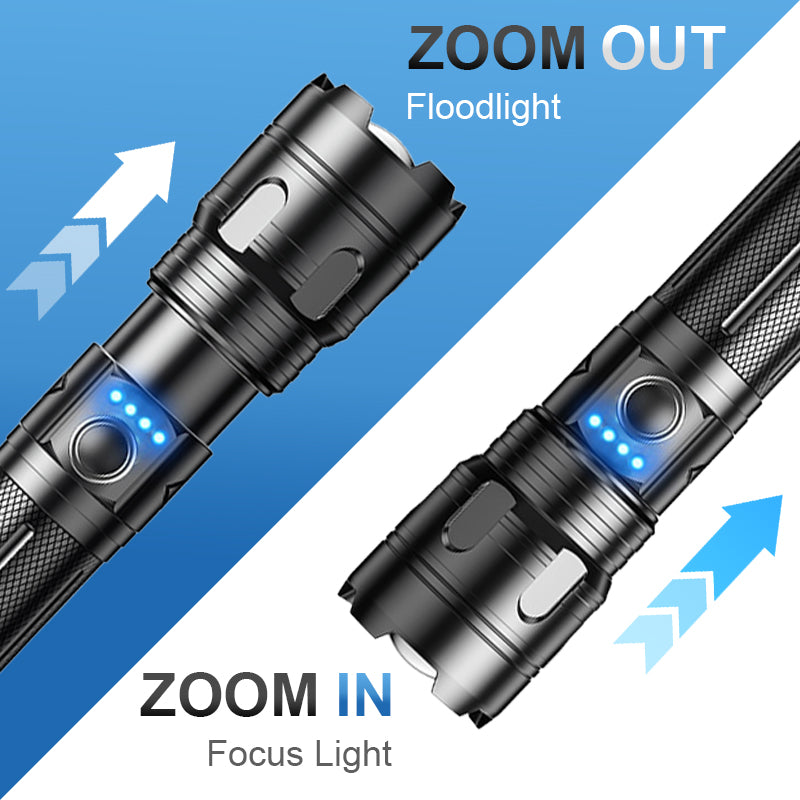 ⚡50 % alennus🔦 Huippuluokan ulkoilutaskulamppu – zoomaus, varavirtalähde ja vedenkestävä! ⚡