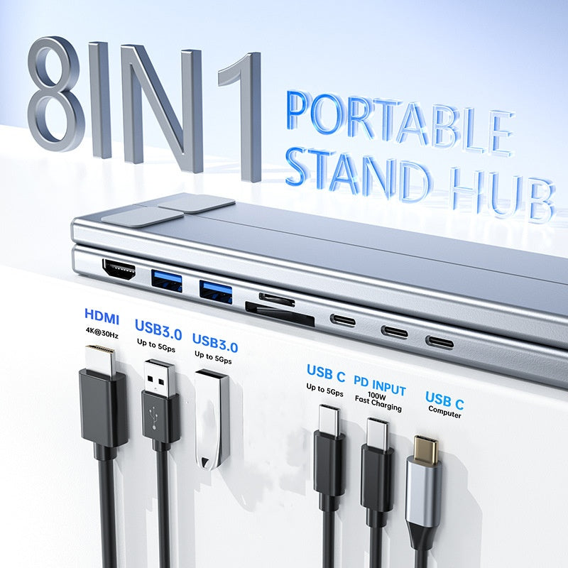 💥KUUMAT TARJOUKSET💥Ajankohtainen tarjous – USB-C-telakointiasema ja kannettavan tietokoneen teline, 4K HDMI
