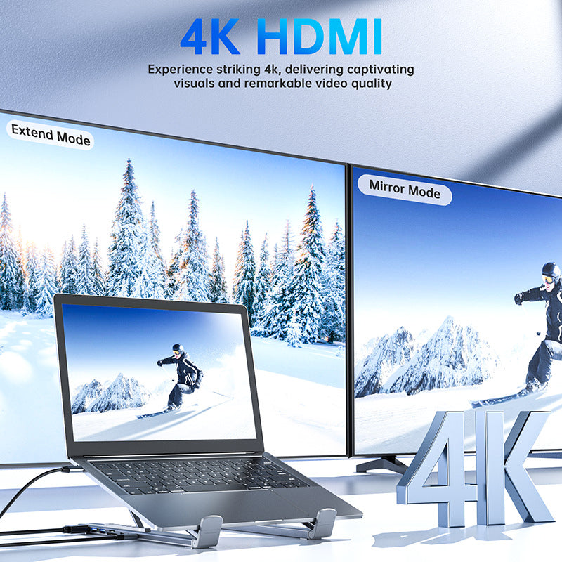 💥KUUMAT TARJOUKSET💥Ajankohtainen tarjous – USB-C-telakointiasema ja kannettavan tietokoneen teline, 4K HDMI
