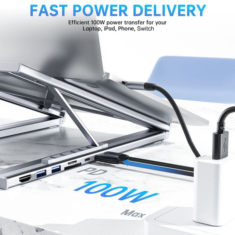 💥KUUMAT TARJOUKSET💥Ajankohtainen tarjous – USB-C-telakointiasema ja kannettavan tietokoneen teline, 4K HDMI