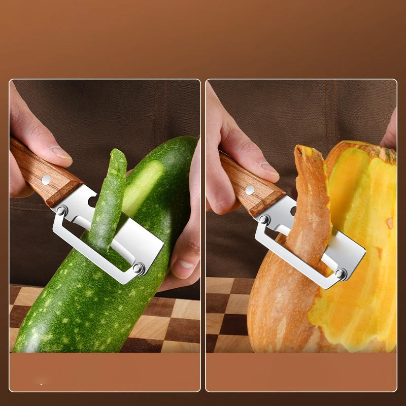 🥕 OSTA 2, SAAT 1 ILMAISEKSI! ✨ Monikäyttöinen vihannesten kuorija keittiöön – ruostumatonta terästä, ergonominen kahva ja täydellinen hedelmille ja vihanneksille 🔪