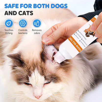 🐾 OSTA 2, SAAT 3! ✨ Korvanpuhdistusaine koirille ja kissoille – hellävarainen koostumus, joka sisältää rauhoittavaa aloe vera -uutetta infektioiden ja epämiellyttävien hajujen ehkäisemiseksi 🌿👂