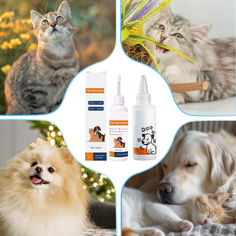 🐾 OSTA 2, SAAT 3! ✨ Korvanpuhdistusaine koirille ja kissoille – hellävarainen koostumus, joka sisältää rauhoittavaa aloe vera -uutetta infektioiden ja epämiellyttävien hajujen ehkäisemiseksi 🌿👂