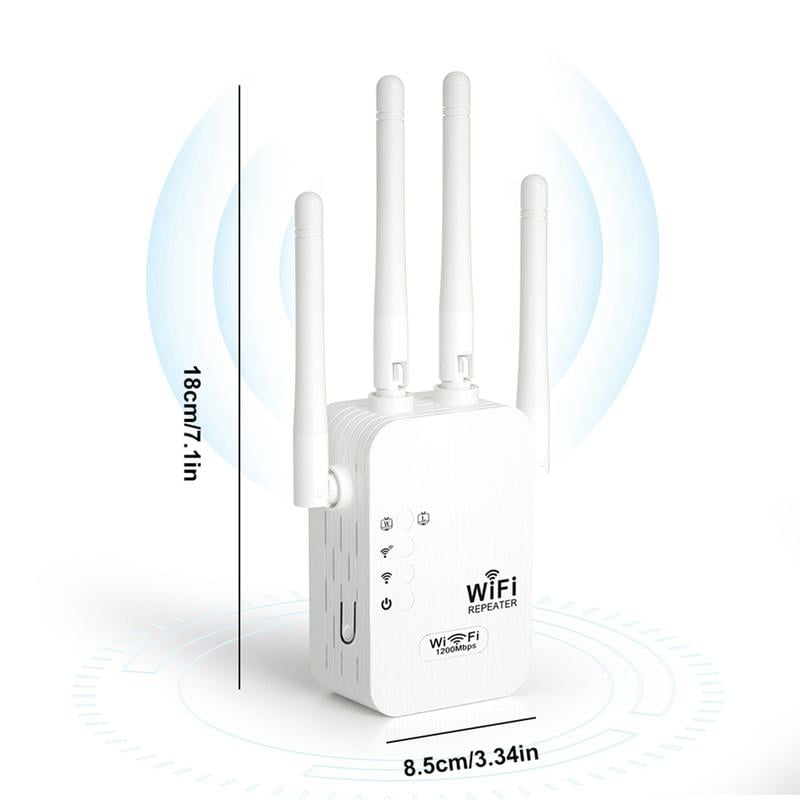🔥2025 Hot Seller🎁 1200Mbps kaksikaistainen (5GHz/2,4GHz) WiFi-signaalin vahvistin kattaa jopa 930 neliömetriä Tukee 50 laitteen samanaikaista yhteyttä