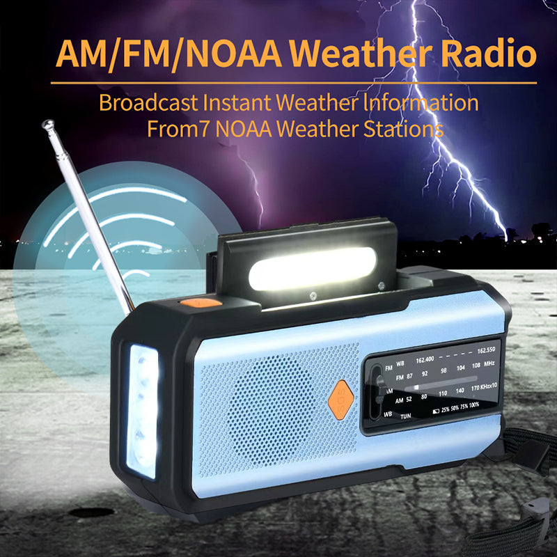 Aurinkokäyttöinen käsikäyttöinen hätäradio
