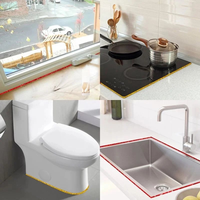 ✨ Itseliimautuva vedenpitävä tiivistyslista 6 m – Siisti viimeistely keittiöön ja kylpyhuoneeseen ilman poraamista 💧🏡
