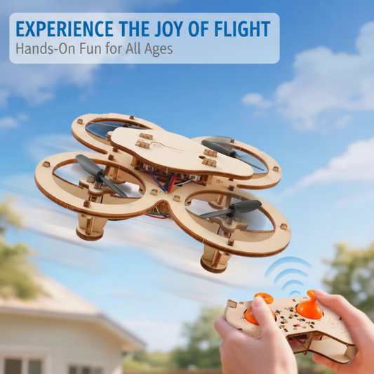 ✈️ 60 %:N ALENNUS! Lasten DIY-puudronerakennussarja – korkeudenpito, vakaa kaukosäädin ja parannettu turvallisuus! 🎁🚁
