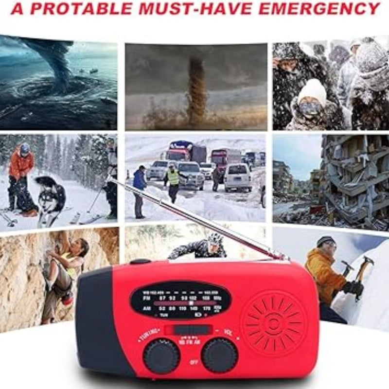 🔥Monitoiminen kannettava hätäradio, aurinkokäyttöine