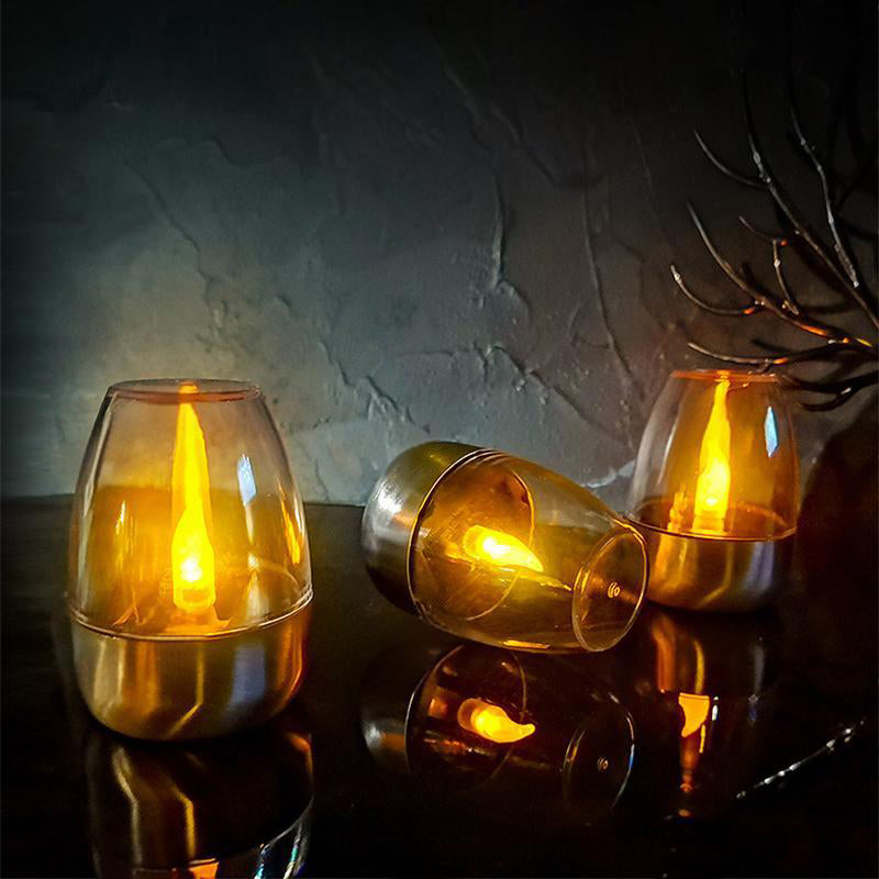 🕯️OSTA 2, SAAT 1 ILMAISEKSI! ☀️ 6 kpl aurinkoenergialla toimivia LED-pöytävalaisimia – liekitön ja vedenpitävä, automaattinen syttyminen/sammuminen hämäräanturilla puutarhaan ja juhliin 🏕️