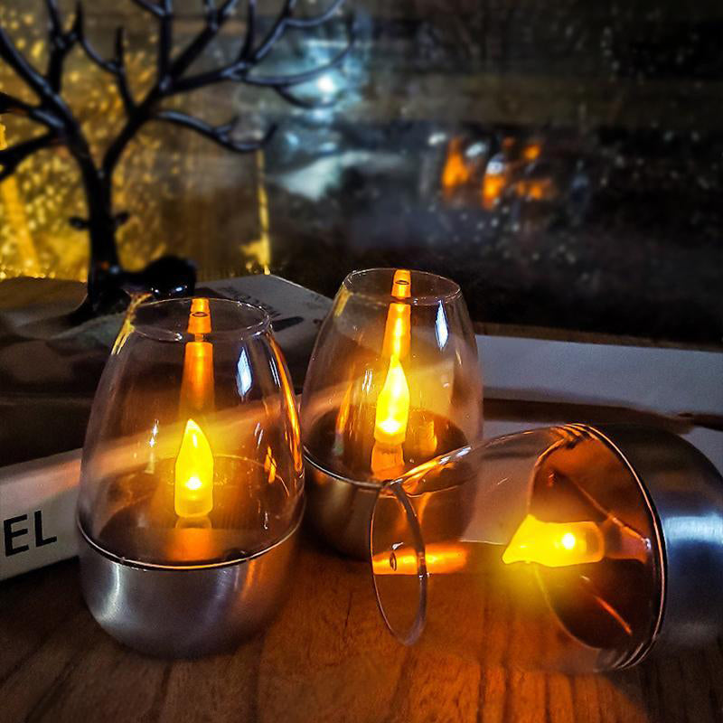 🕯️OSTA 2, SAAT 1 ILMAISEKSI! ☀️ 6 kpl aurinkoenergialla toimivia LED-pöytävalaisimia – liekitön ja vedenpitävä, automaattinen syttyminen/sammuminen hämäräanturilla puutarhaan ja juhliin 🏕️