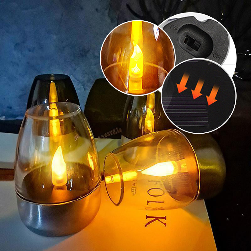 🕯️OSTA 2, SAAT 1 ILMAISEKSI! ☀️ 6 kpl aurinkoenergialla toimivia LED-pöytävalaisimia – liekitön ja vedenpitävä, automaattinen syttyminen/sammuminen hämäräanturilla puutarhaan ja juhliin 🏕️
