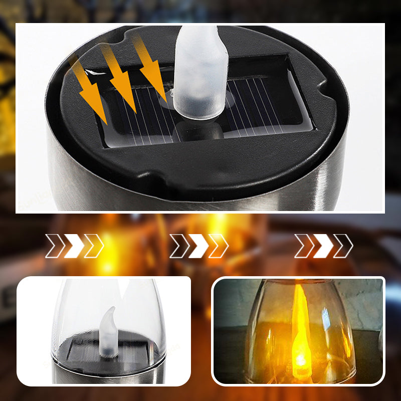 🕯️OSTA 2, SAAT 1 ILMAISEKSI! ☀️ 6 kpl aurinkoenergialla toimivia LED-pöytävalaisimia – liekitön ja vedenpitävä, automaattinen syttyminen/sammuminen hämäräanturilla puutarhaan ja juhliin 🏕️
