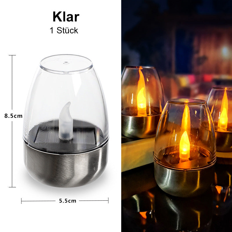 🕯️OSTA 2, SAAT 1 ILMAISEKSI! ☀️ 6 kpl aurinkoenergialla toimivia LED-pöytävalaisimia – liekitön ja vedenpitävä, automaattinen syttyminen/sammuminen hämäräanturilla puutarhaan ja juhliin 🏕️