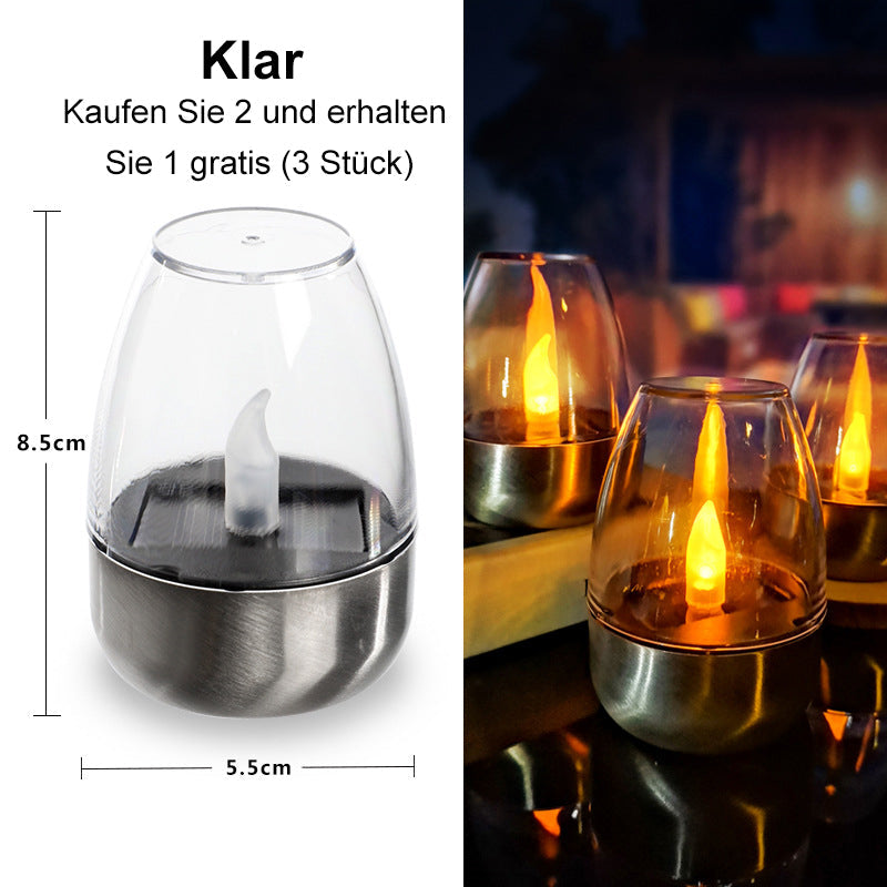 🕯️OSTA 2, SAAT 1 ILMAISEKSI! ☀️ 6 kpl aurinkoenergialla toimivia LED-pöytävalaisimia – liekitön ja vedenpitävä, automaattinen syttyminen/sammuminen hämäräanturilla puutarhaan ja juhliin 🏕️