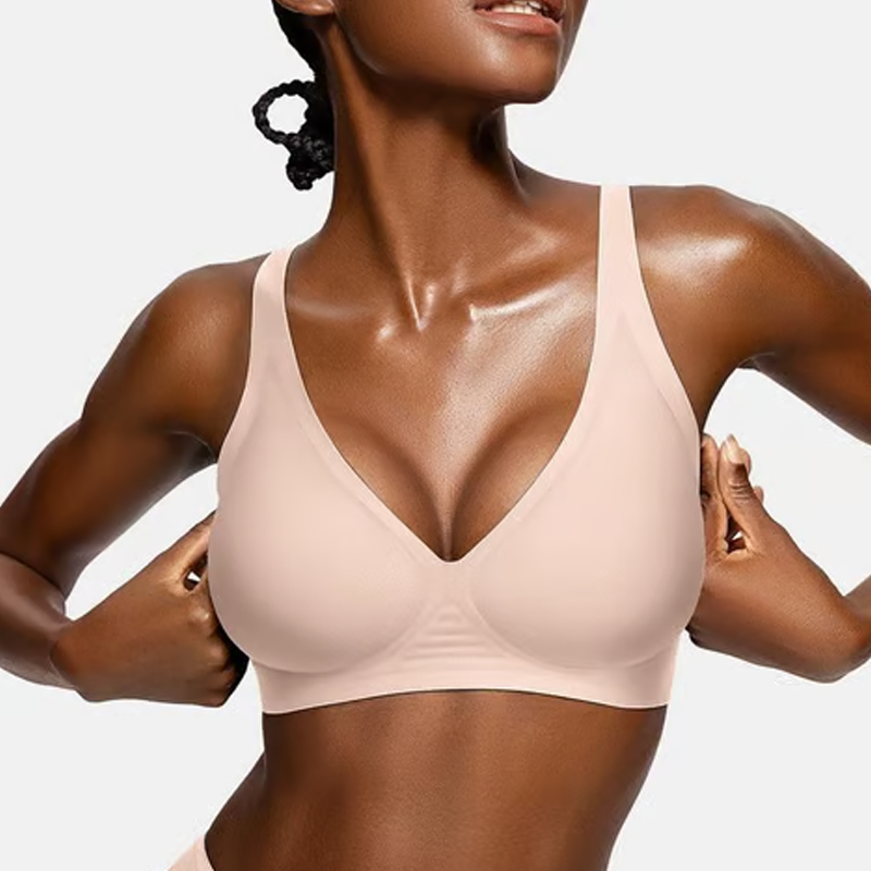 🍃 Kesäkuumaa alea -50% ⏰ Deep V -syväkaula push-up -rintaliivit ilman lankaa, saumaton hyytelörintaliivit