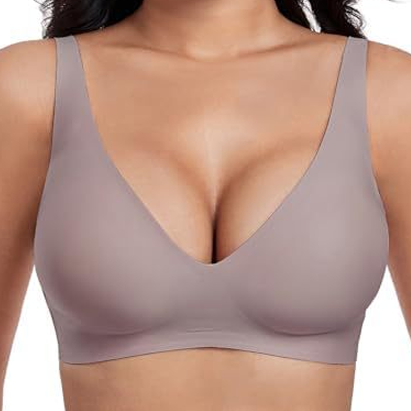 🍃 Kesäkuumaa alea -50% ⏰ Deep V -syväkaula push-up -rintaliivit ilman lankaa, saumaton hyytelörintaliivit