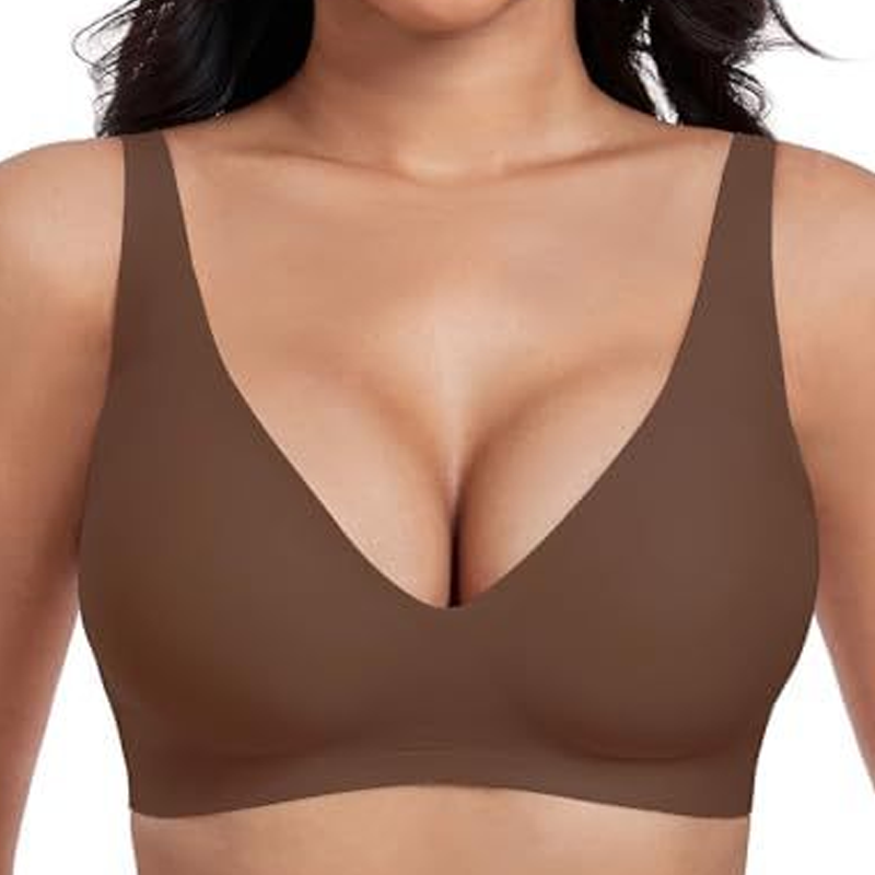 🍃 Kesäkuumaa alea -50% ⏰ Deep V -syväkaula push-up -rintaliivit ilman lankaa, saumaton hyytelörintaliivit