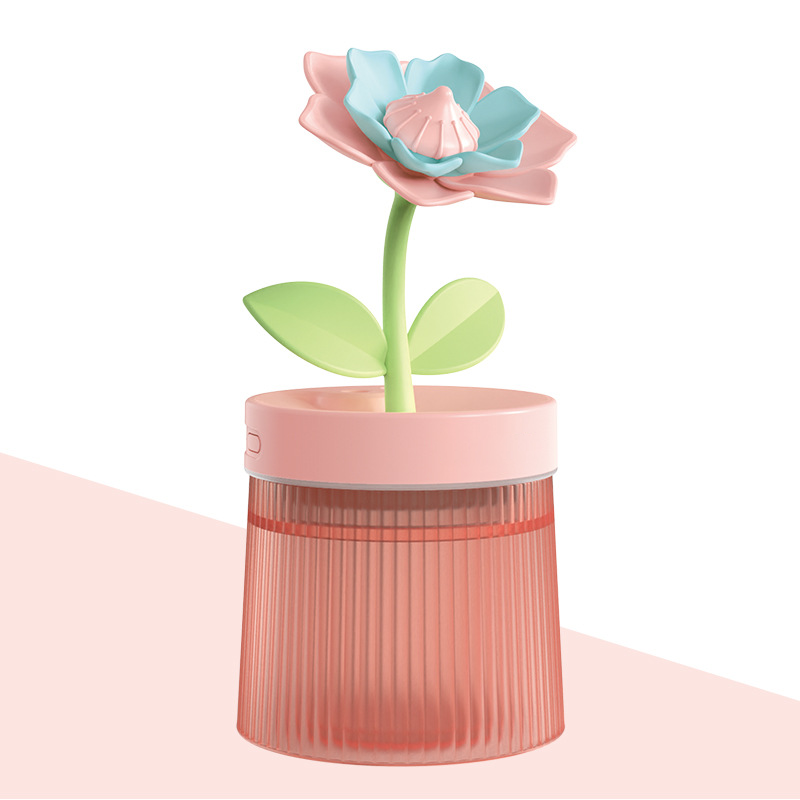 🌸 Räätälöi Sumusi ja Tunnelma 💐 Kukkailmankostutin Kahdella Sumutustilalla & 7-Värinen Yövalo 💦