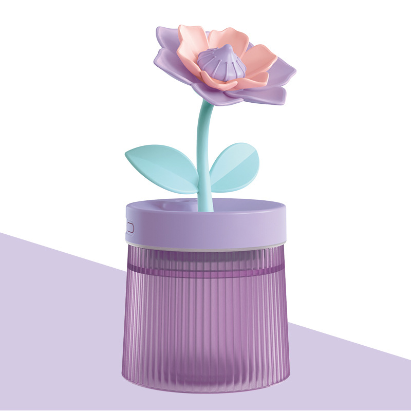🌸 Räätälöi Sumusi ja Tunnelma 💐 Kukkailmankostutin Kahdella Sumutustilalla & 7-Värinen Yövalo 💦