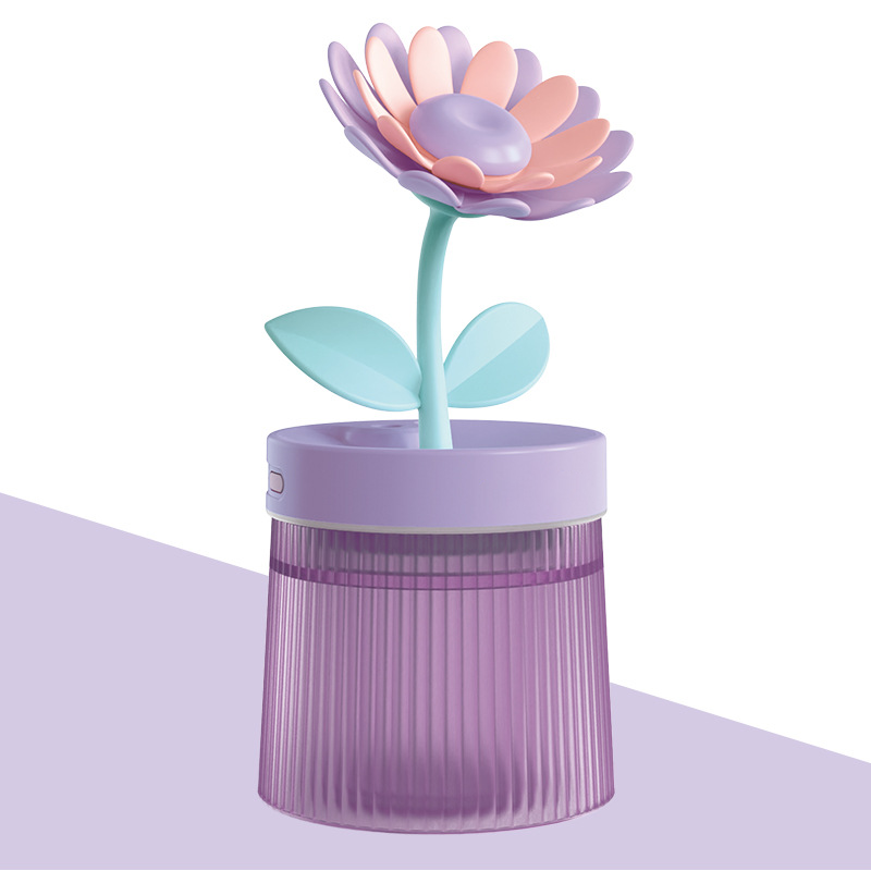 🌸 Räätälöi Sumusi ja Tunnelma 💐 Kukkailmankostutin Kahdella Sumutustilalla & 7-Värinen Yövalo 💦