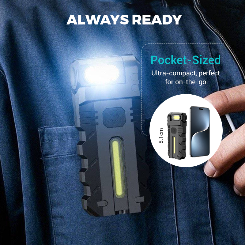 💎 50 % ALENNUS! 💎 180° kääntyvä LED-työvalo – kaksoissäde, magneettinen jalusta ja USB-C-ladattava
