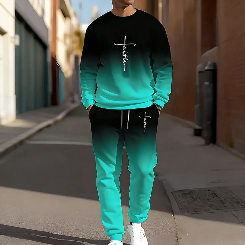 💎 60 % ALENNUS! 💎 Miesten Gradient Crewneck -verkkarit – pehmeät, hengittävät ja kevyet kuntosalille tai vapaa-aikaan 🌈👕