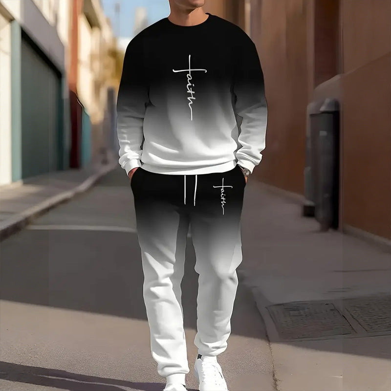 💎 60 % ALENNUS! 💎 Miesten Gradient Crewneck -verkkarit – pehmeät, hengittävät ja kevyet kuntosalille tai vapaa-aikaan 🌈👕