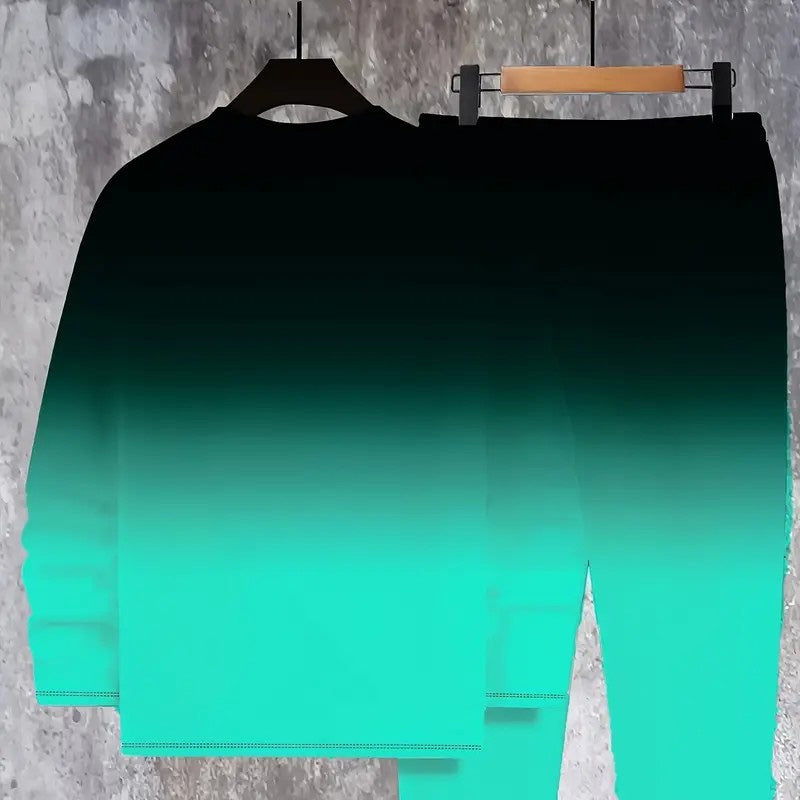 💎 60 % ALENNUS! 💎 Miesten Gradient Crewneck -verkkarit – pehmeät, hengittävät ja kevyet kuntosalille tai vapaa-aikaan 🌈👕