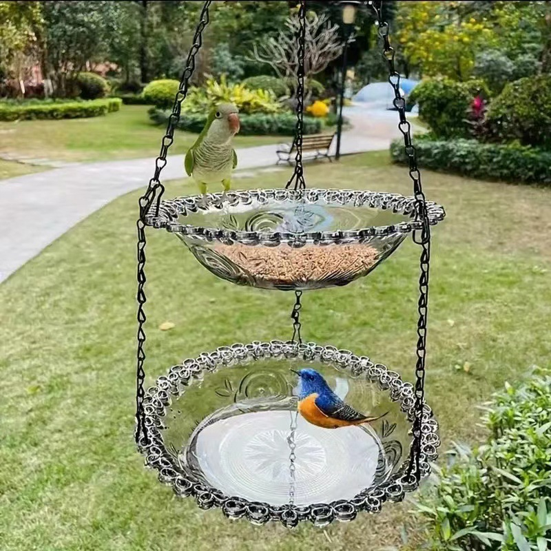 🐦 50 % ALENNUS! ⏳ Vintage-tyylinen riippuva ruokinta- ja juottopaikka – 2-in-1-malli, säänkestävä ja täydellinen puutarhaan 🌿
