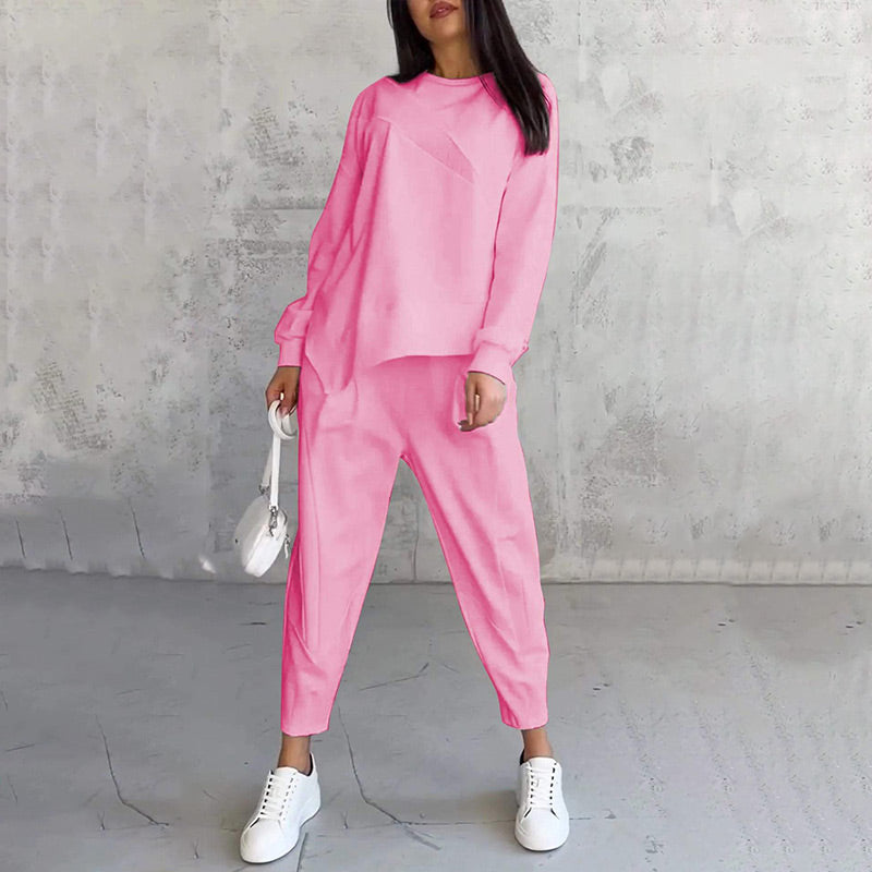 ⏳Rajoitetun ajan 50 % alennus⏰Naisten pitkähihaiset epäsäännöllisen helman collegepaidat ja housut👚👖