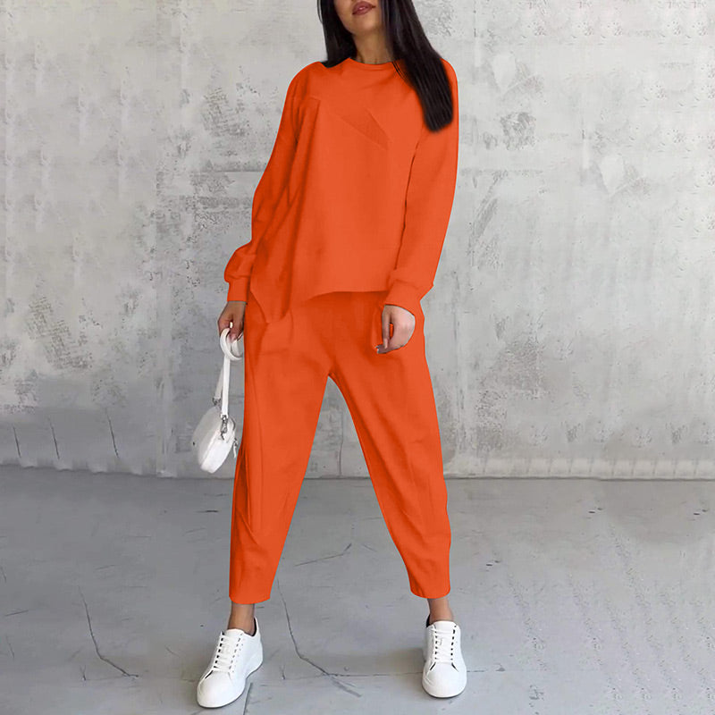 ⏳Rajoitetun ajan 50 % alennus⏰Naisten pitkähihaiset epäsäännöllisen helman collegepaidat ja housut👚👖