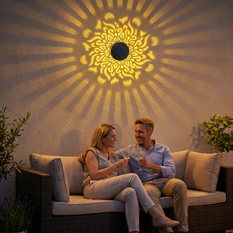 ☀️ Aurinkokäyttöinen mandala-valaisin puutarhaan ja terassille – 2-in-1-lattiavalaisin ja seinävalaisin – Koristeellinen valaistus vintage-efektillä – Ruostumaton ja kestävä