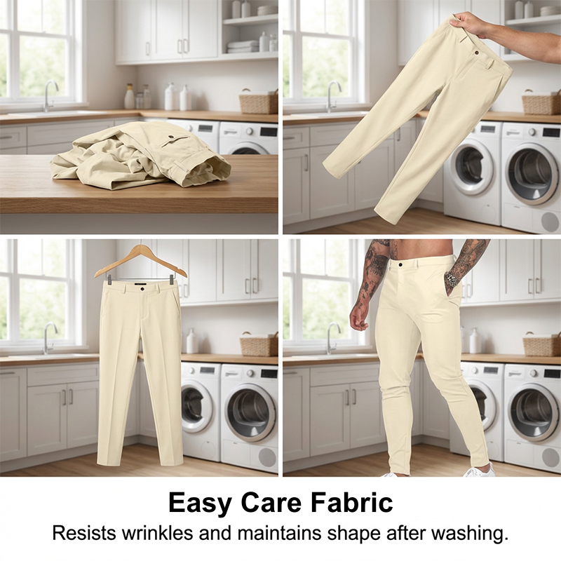 Miesten rennot, joustavat, kapenevat slim fit -housut