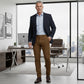 Miesten rennot, joustavat, kapenevat slim fit -housut